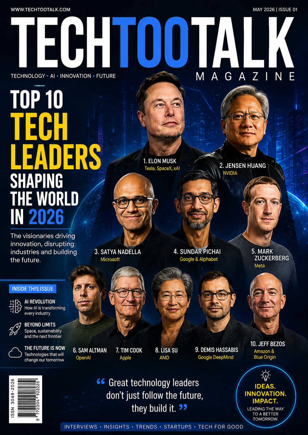 The 10 Tech Leaders Redefining Our Future | TechTooTalk Magazine