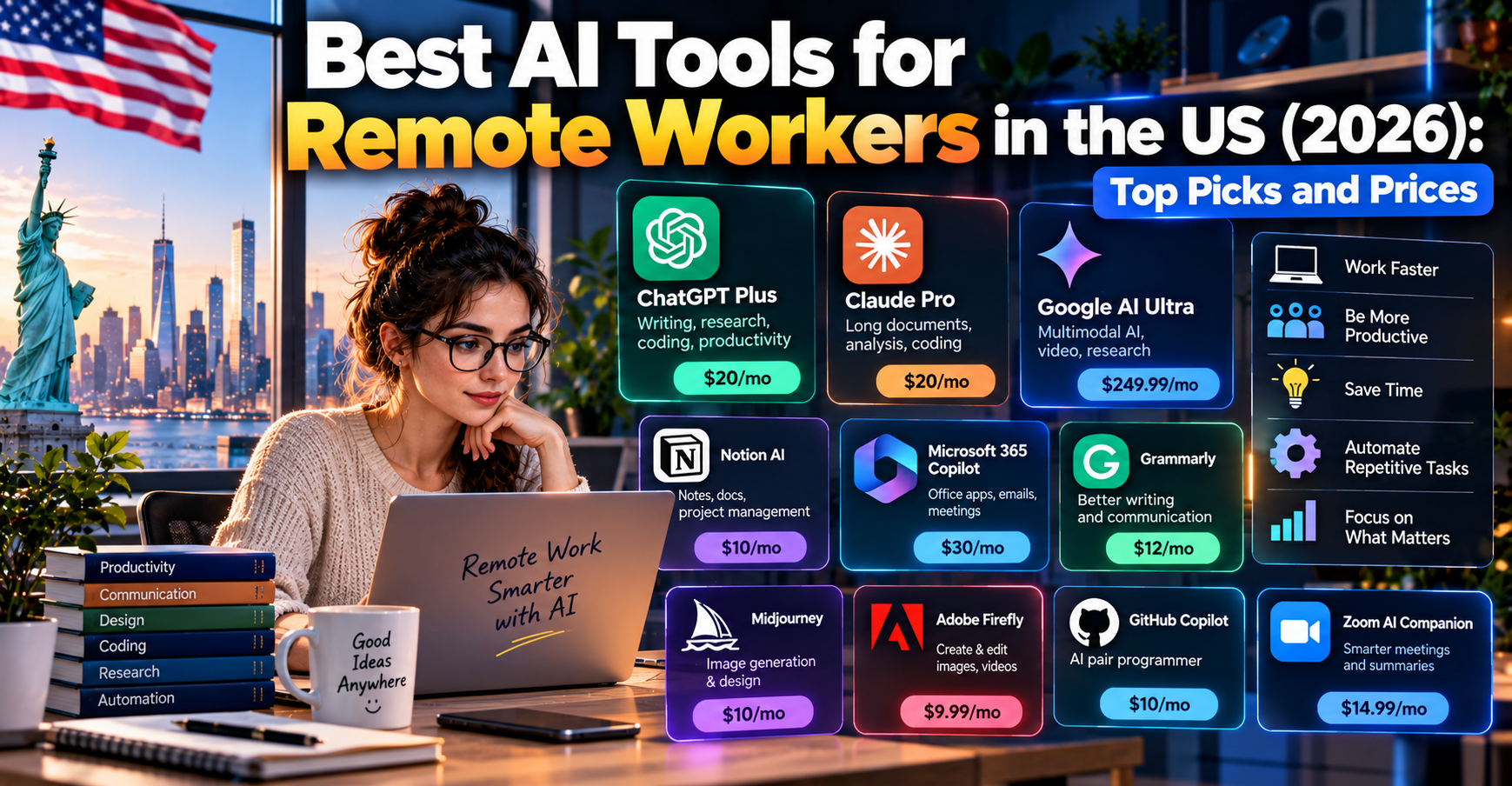 Best AI Tools for Remote Workers in the US (2026): Top Picks and Prices