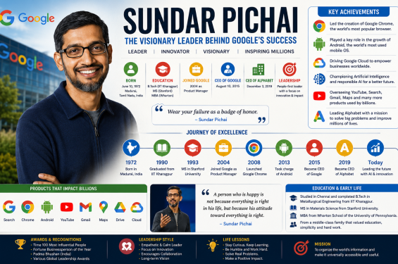 Sundar Pichai Biography: Google CEO, Success Story & Life Journey