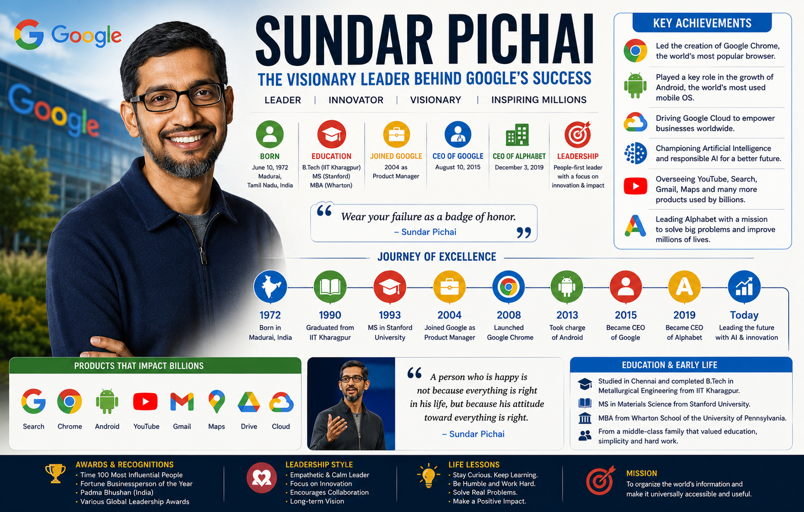 Sundar Pichai Biography: Google CEO, Success Story & Life Journey