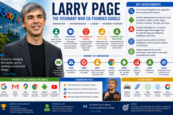 Larry Page Biography: Google Co-Founder, Success Story & Life Journey