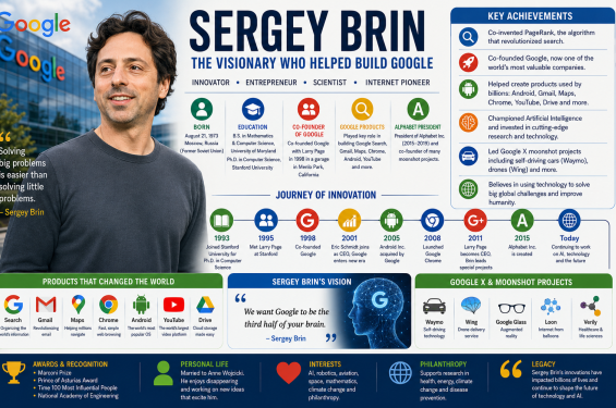 Sergey Brin Biography: Google Co-Founder, AI Pioneer & Success Story