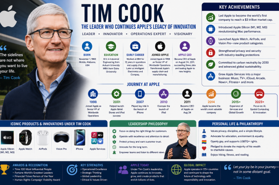 Tim Cook Biography: Apple CEO, Leadership & Success Story