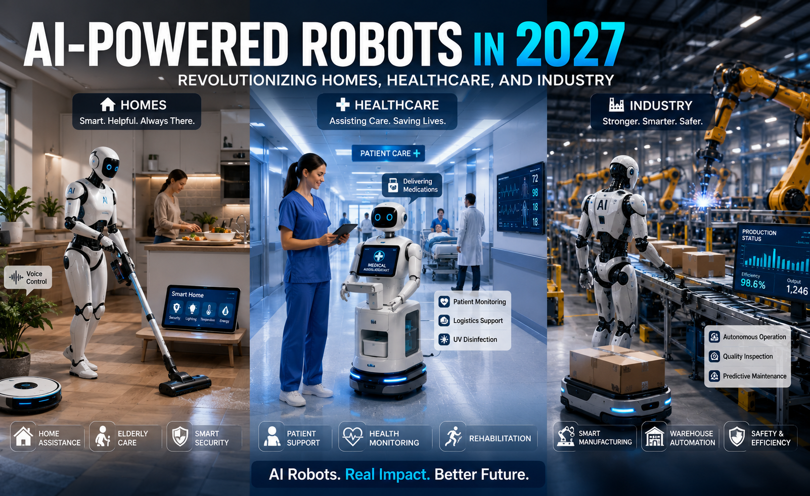 AI-Powered Robots in 2027: Homes, Healthcare & Industry